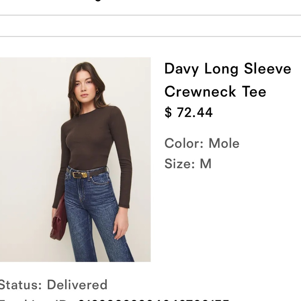 Reformation Navy Long Sleeve Top